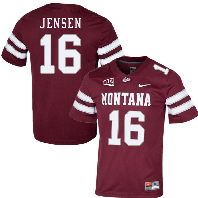 Jake Jensen Montana Jersey,University Of Montana Grizzlies #16 Jake Jensen Jersey Stitched-Maroon